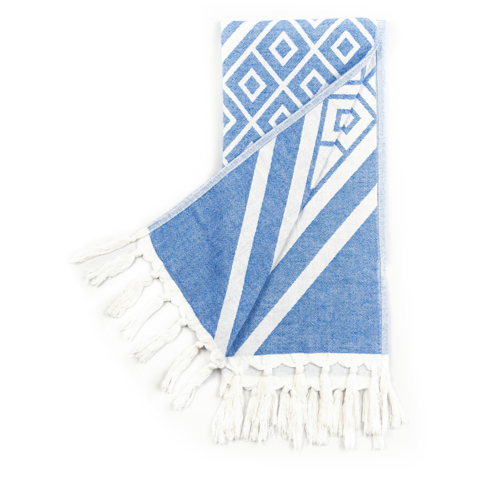 Turkish Towel | Single Set | Blue + White-4