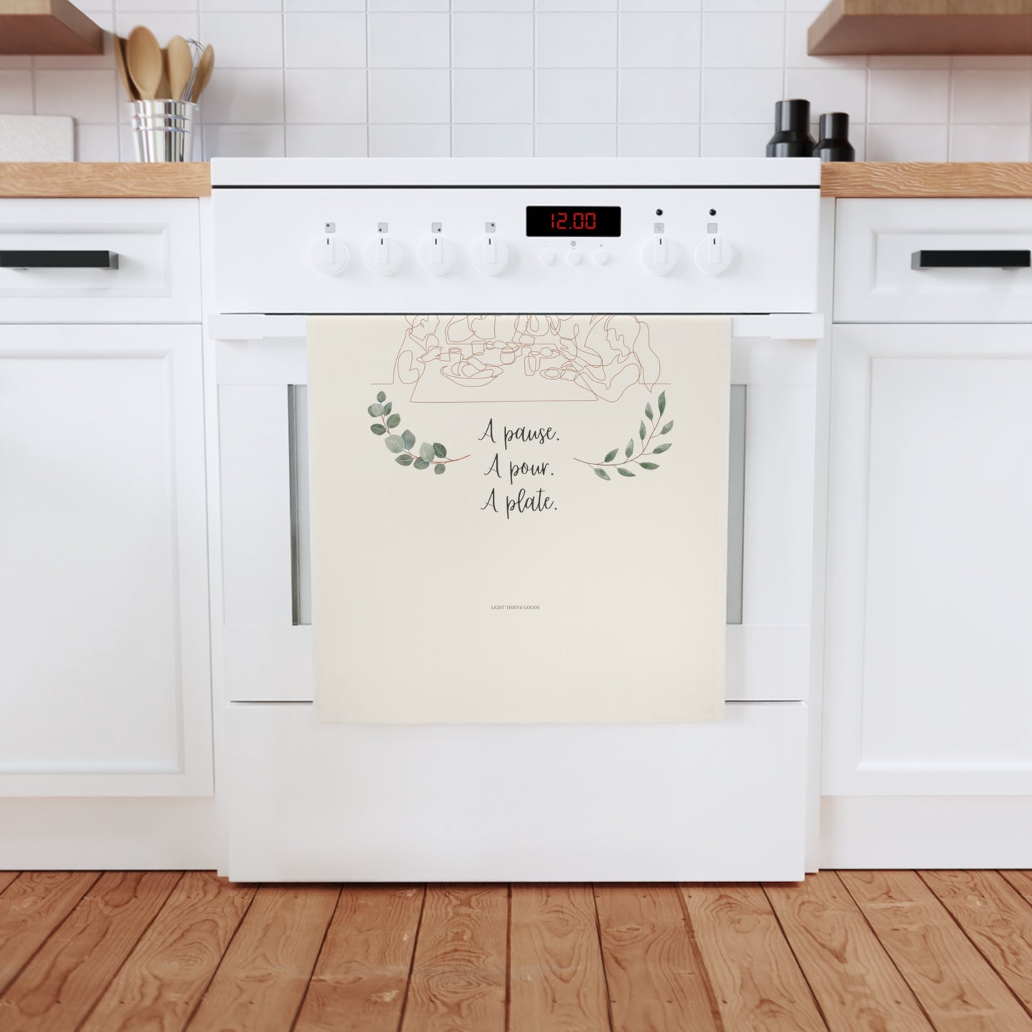 Organic Tea Towel: A Pause, A Pour, A Plate