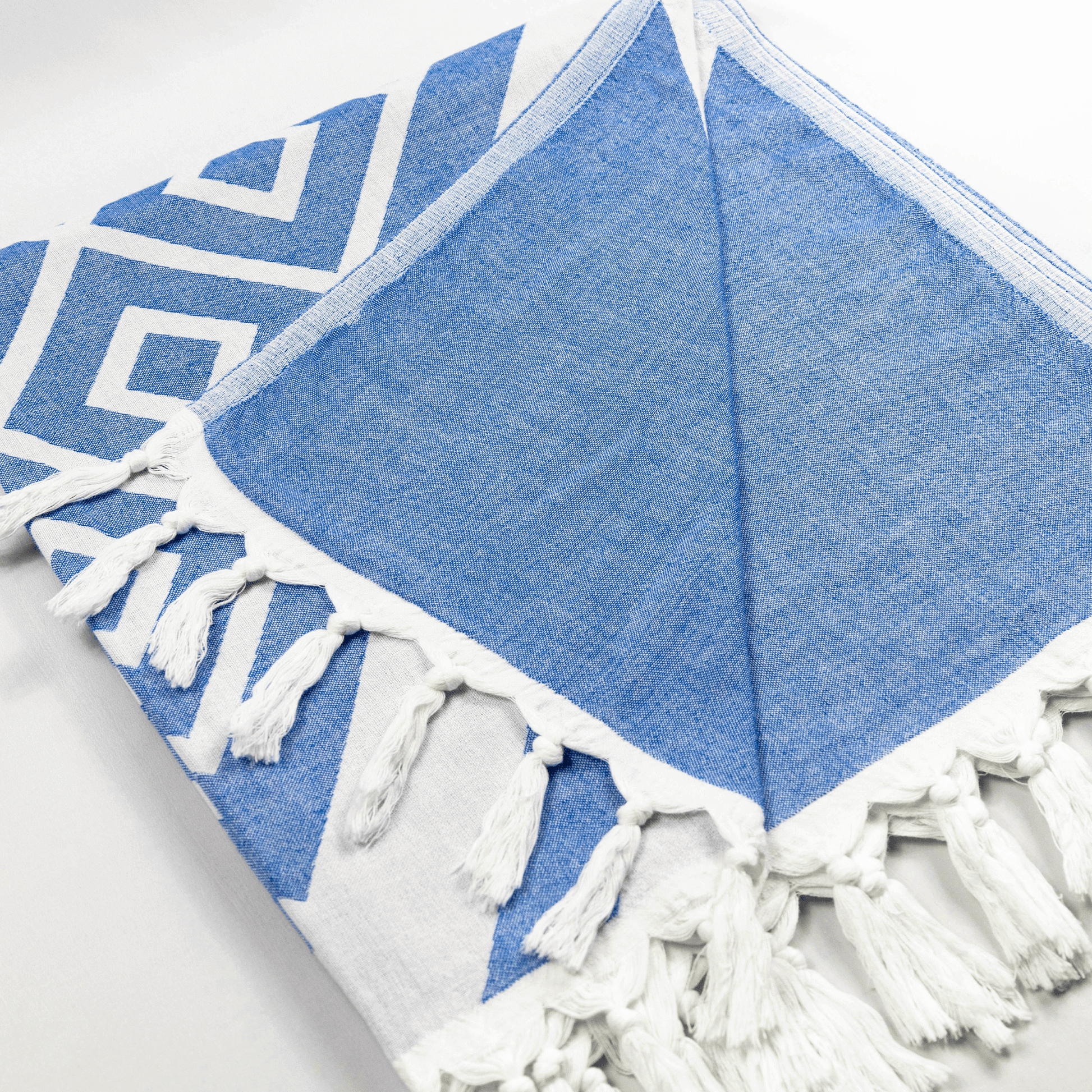Turkish Towel | Single Set | Blue + White-2