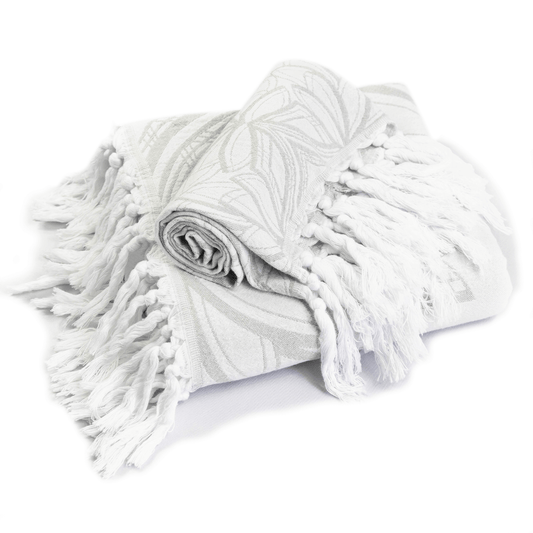 Turkish Towel | Single Set | Grey + White-1