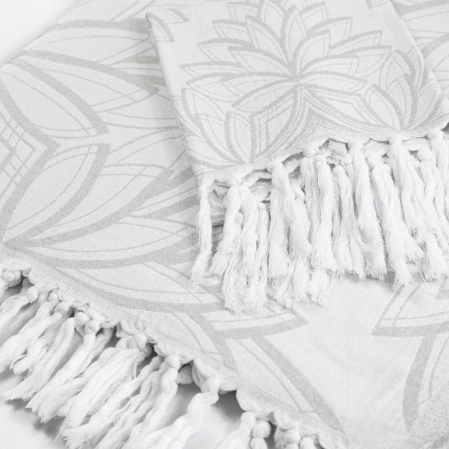Turkish Towel | Single Set | Grey + White-0