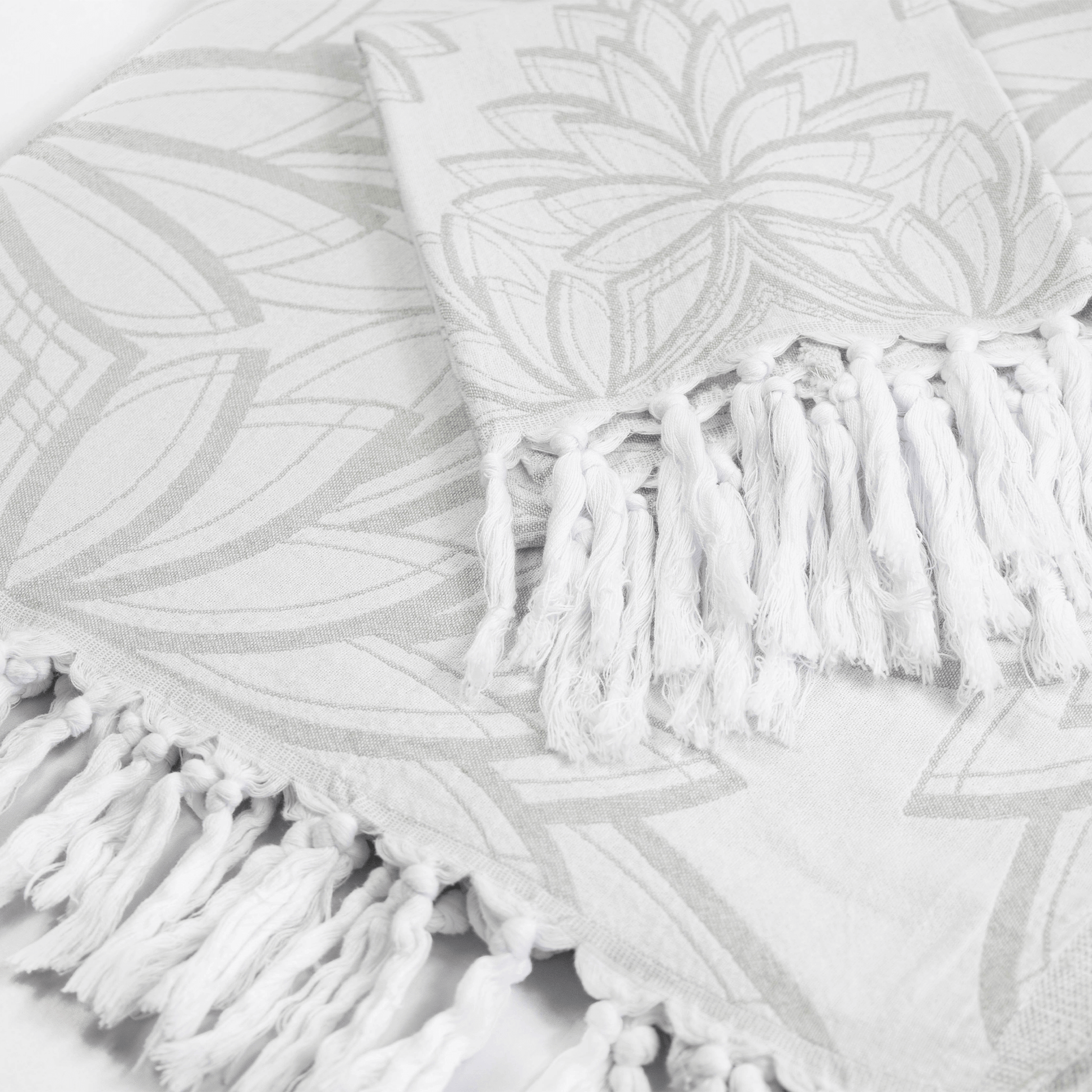 Turkish Towel | Single Set | Grey + White-0