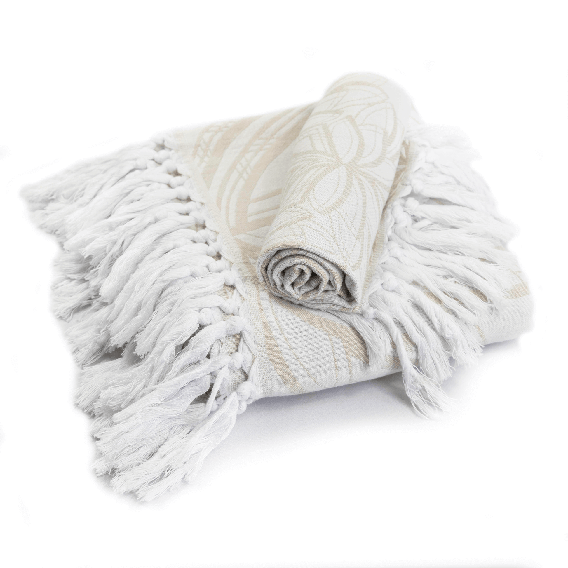 Turkish Towel | Single Set | Oat + White-1