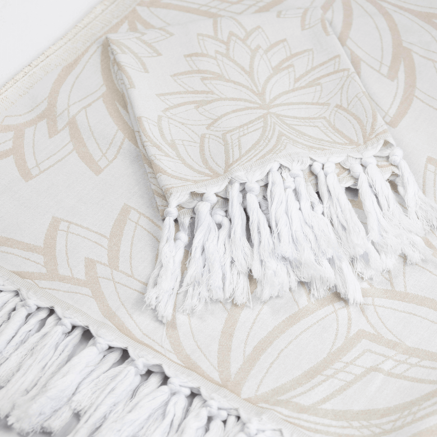 Turkish Towel | Single Set | Oat + White-0