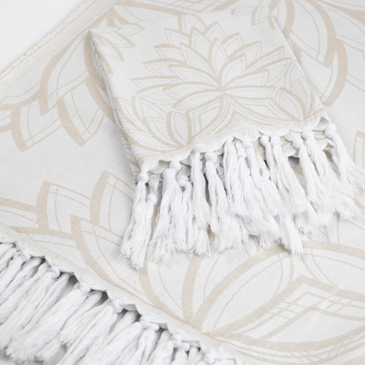 Turkish Towel | Single Set | Oat + White-0