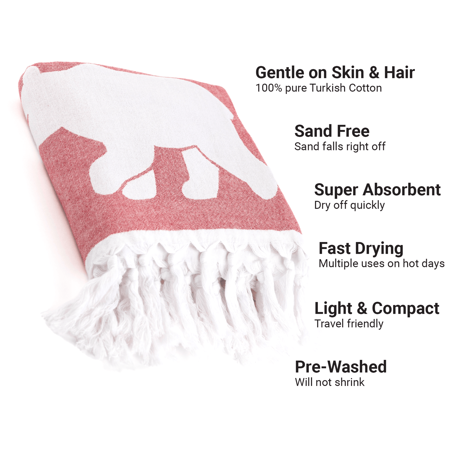 Turkish Towel | Body Towel | Canadian red and white-2